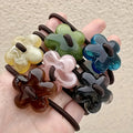 6pcs Mixed Color High Elasticity Simple Hair Ties, Candy-Colored Acrylic Hair Accessories, French-Style Elegant Design, Cute Headband Elastics